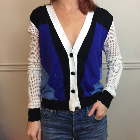 Peter Pilotto for Target Sweaters - Peter Pilotto Cardi Mesh Color Block Sweater